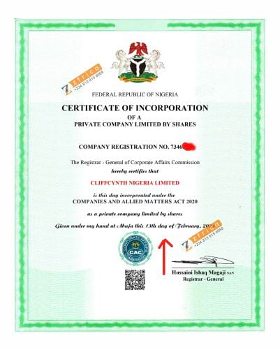 zfrica cac registration sample