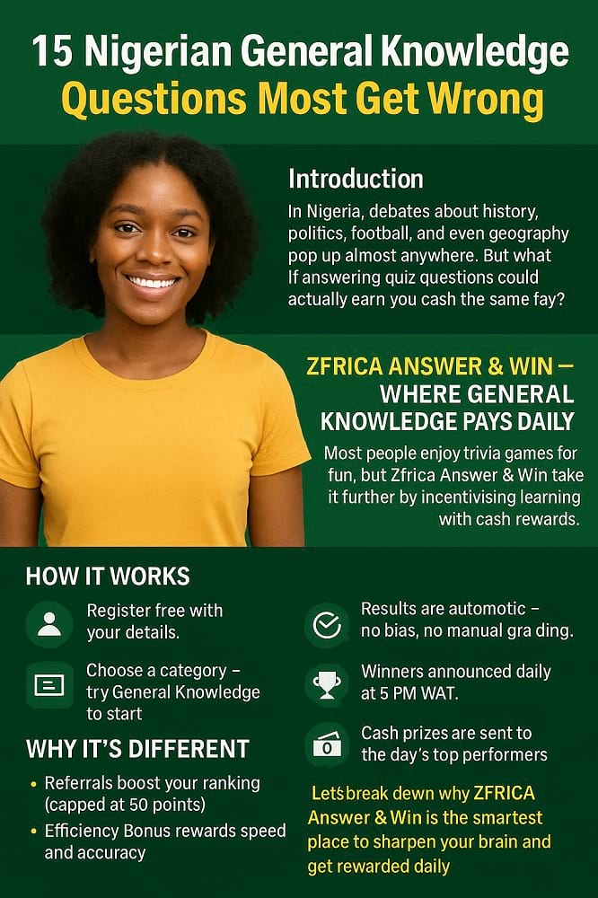 15 Nigerian General Knowledge Questions Most Get Wrong ZFRICA Answer & Win