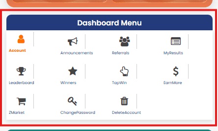 Zfrica Answer and Win Dashboard 2