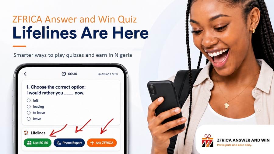 Zfrica Answer and Win Quiz Lifelines