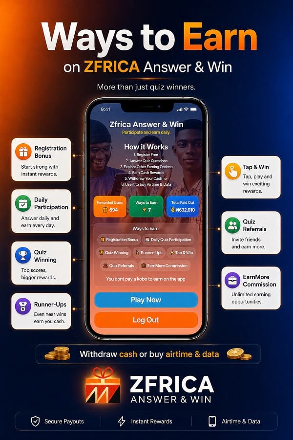 ways to earn on zfrica answer and win