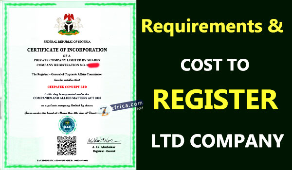 Requirements & cost to register a limited company