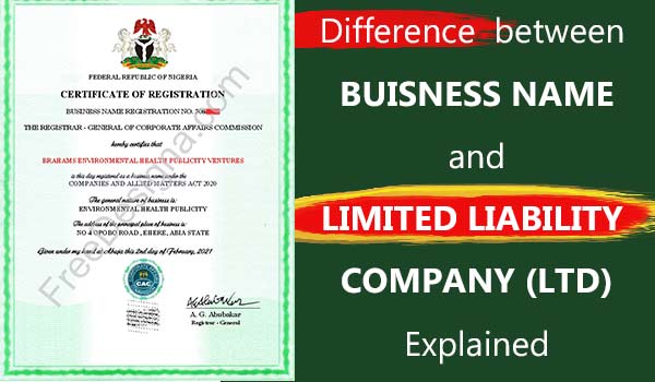 Difference between Business name and Limited Ltd Company
