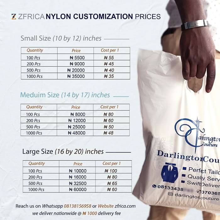 zfrica nylon customization prices