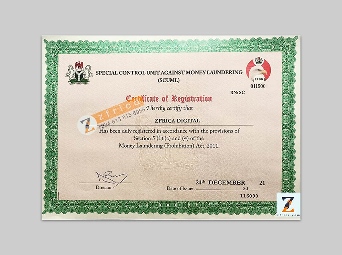 zfrica scuml certificate