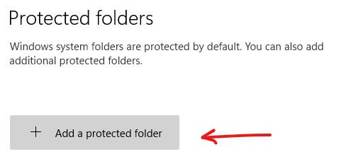 controlled folder access protected folder