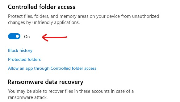 controlled folder access