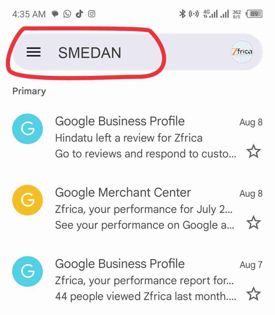 sEARCH SMEDAN details from email