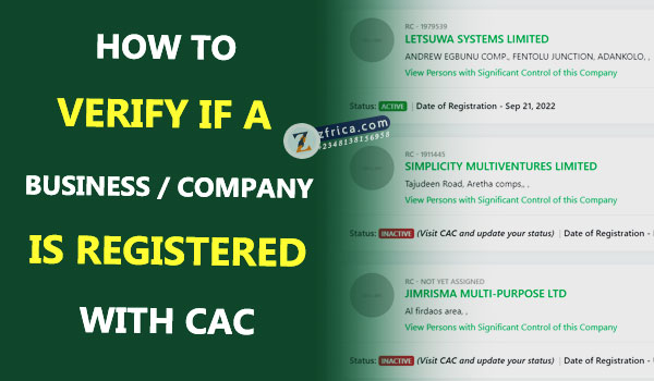 How to verify if business or Company is registered on CAC