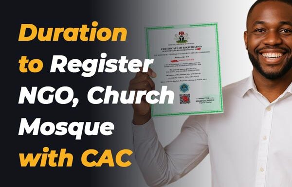 Duration to register NGO Church Mosque with CAC
