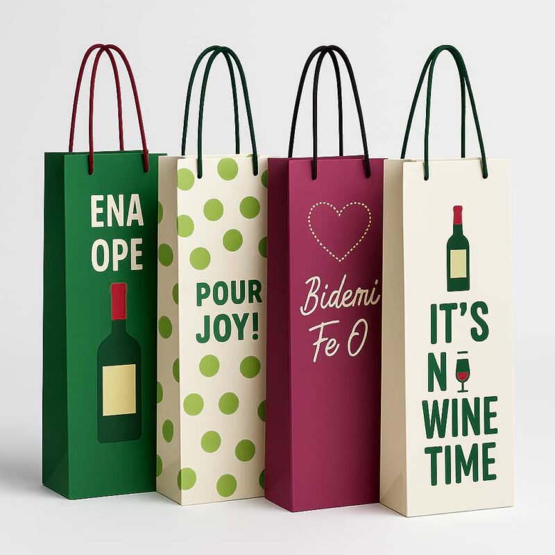 Wine Paper Bag Design and Printing, Aba, (1)