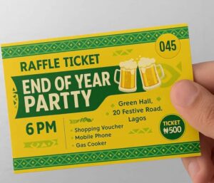 event ticket design and printing Aba