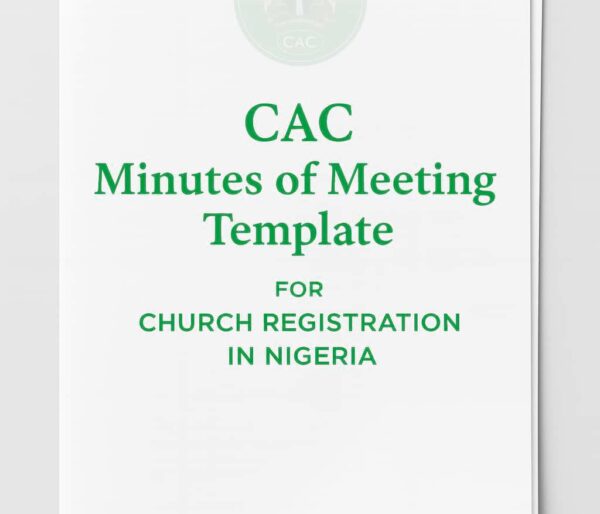 CAC Minutes of Meeting Template for Church Registration in Nigeria