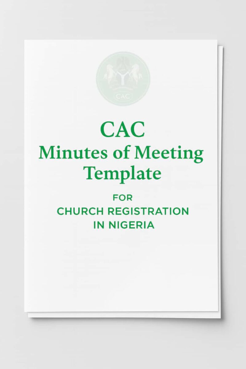 CAC Minutes of Meeting Template for Church Registration in Nigeria