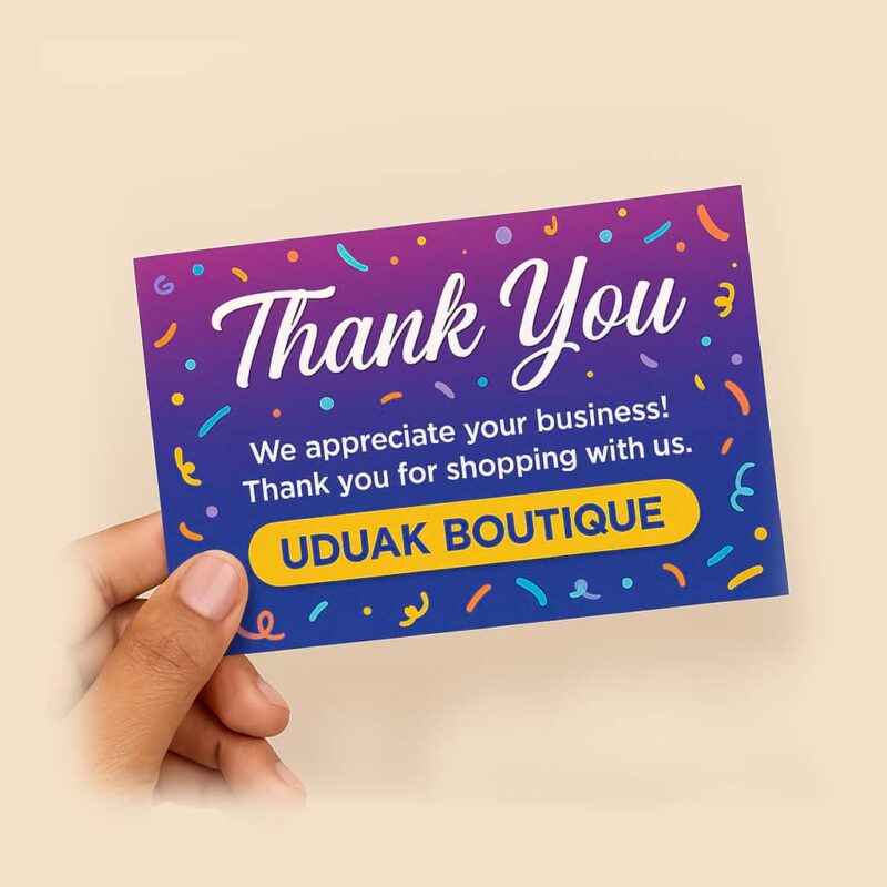 Thank You Card Design and Printing, Aba, (1)