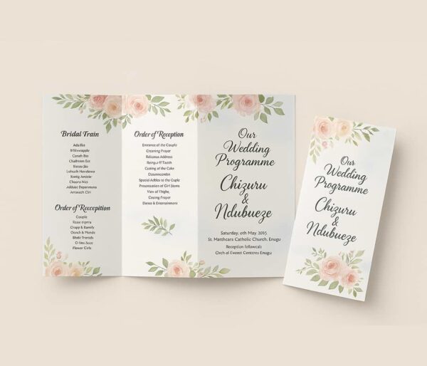Tri-fold Wedding Programme Design and Printing (1)