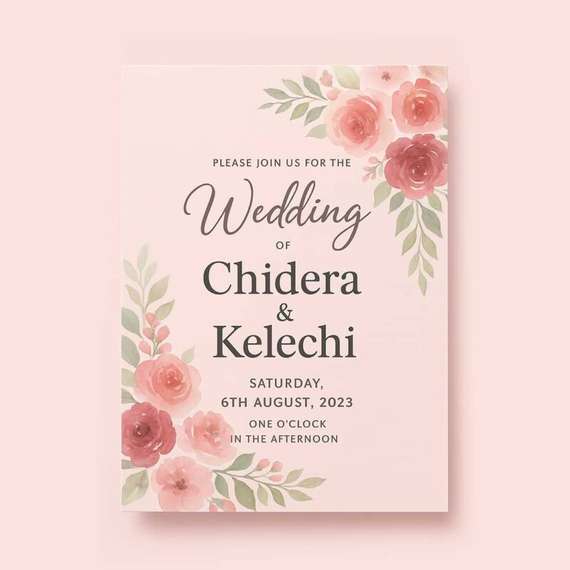 Wedding Invitation Card Design and Printing, Aba, Nigeria